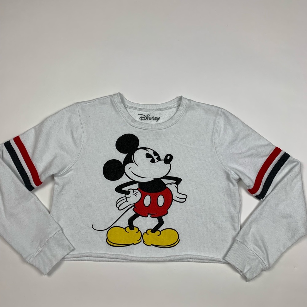 Disney Mickey Mouse Pullover Crop Sweatshirt